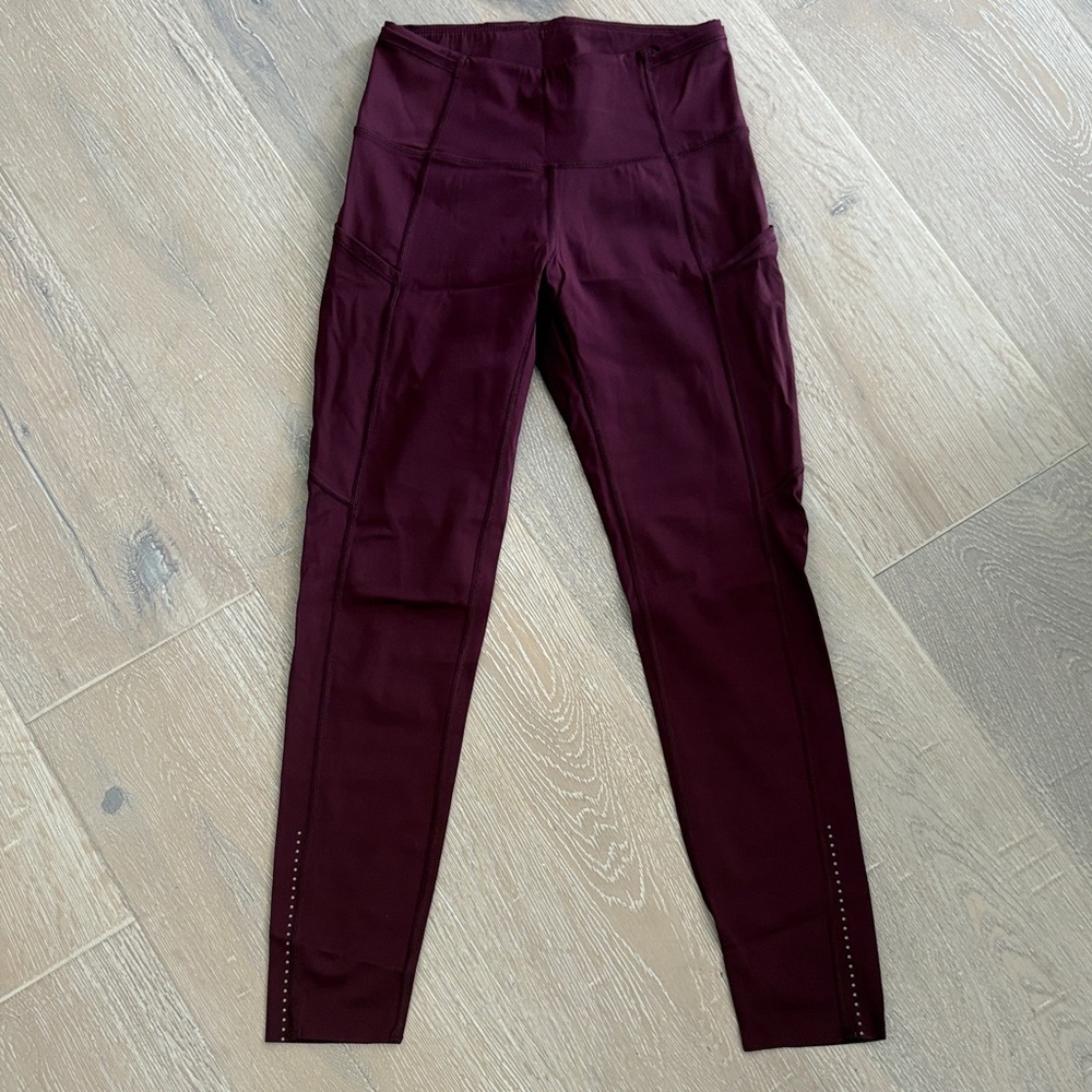 Lululemon Athletica Burgundy High-Waisted Leggings